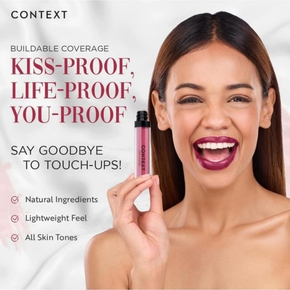 CONTEXT SKIN Matte Lip Lacquer: SAY LOVE (Vibrant Pink) NIB - Picture 4 of 7
